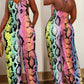 Snakeskin Print Wide Leg Jumpsuit