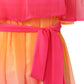 Tie Dye Print Off Shoulder Ruffle Hem Belted Dress