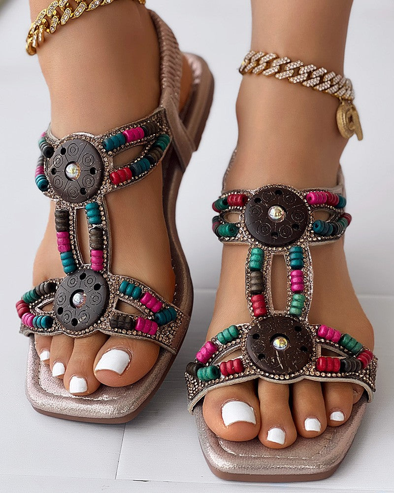 Bohemian Tribal Beaded Summer Beach Sandals