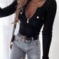 Long Sleeve Zipper Front Ribbed Top