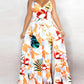 Tropical Graphic Print Sleeveless Maxi Dress