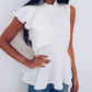 Solid Flutter Sleeve Peplum Top