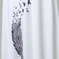 Feather Bird Print Spaghetti Strap Maxi Dress