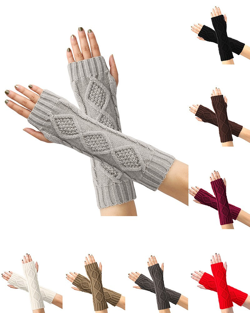 1Pair Knit Fingerless Gloves