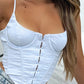 Solid Color Sling Corset Tank