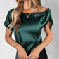 Bowknot Decor Short Sleeve Satin Top