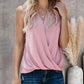 V Neck Draped Wrap Tank Top