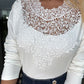 Contrast Lace Long Sleeve Top