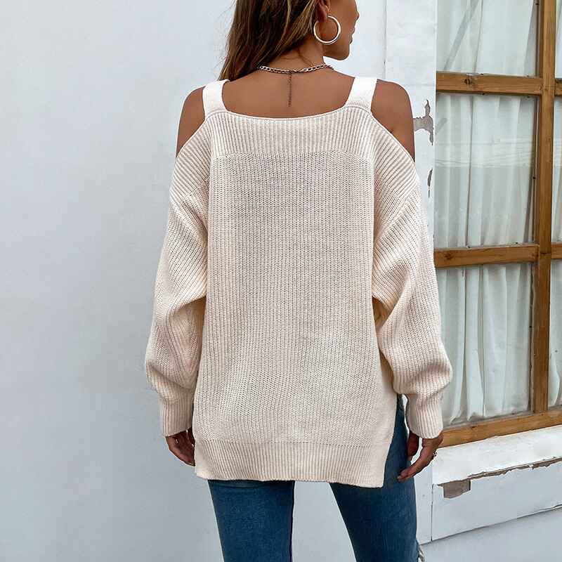 cold shoulder oversized sweater