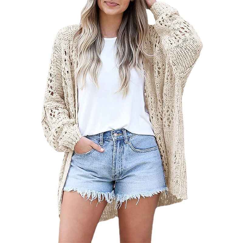    Beige-Womens-Crochet-Cardigan-Kimono-Boho-Long-Sleeve-Lightweight-Soft-Oversized-Open-Front-Knitted-Sweater-K002