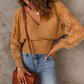 Brown-Womens-V-Neck-Crop-Knitted-Sweater-Long-Sleeve-Drop-Shoulder-Ribbed-Jumper-Pullover-Solid-Tops-K128-Front