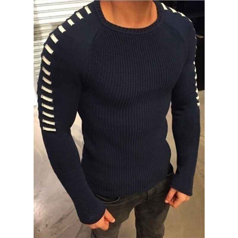 Dark-Blue-Mens-Casual-Slim-Fit-Basic-Sweaters-Long-Sleeve-Knitted-Thermal-Crew-Neck-Pullover-G007