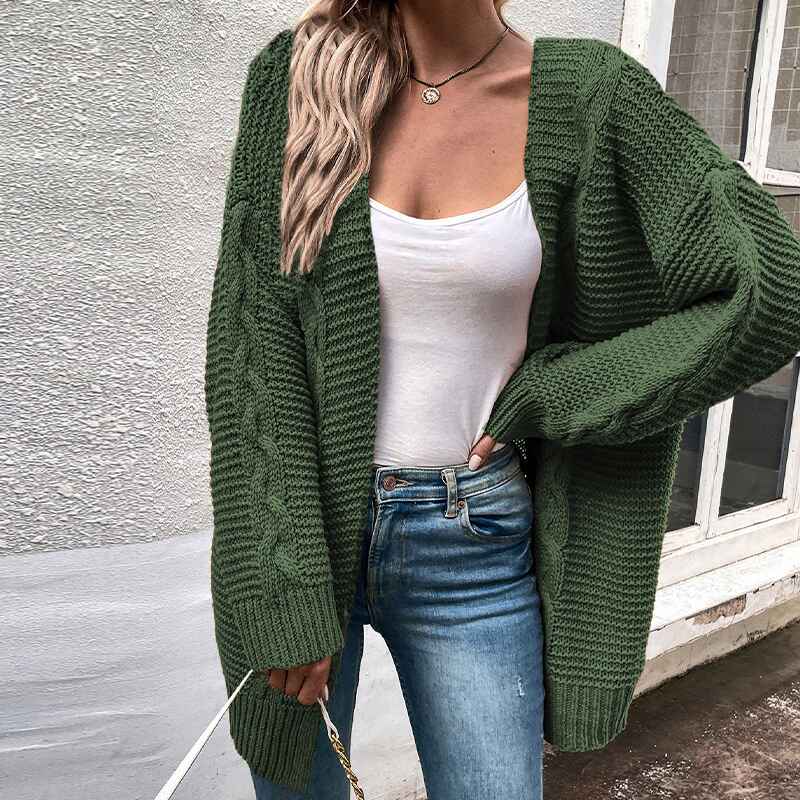 Dark-Green-Astylish-Womens-Open-Front-Long-Sleeve-Chunky-Knit-Cardigan-Sweaters-Loose-Outwear-Coat-K393