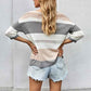 Gray-Womens-Long-Sleeve-Loose-Casual-Knit-Top-Casual-3-4-Sleeves-Color-Block-Sweaters-K201-tops-Back