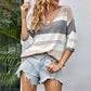 Gray-Womens-Long-Sleeve-Loose-Casual-Knit-Top-Casual-3-4-Sleeves-Color-Block-Sweaters-K201-tops-Front-2