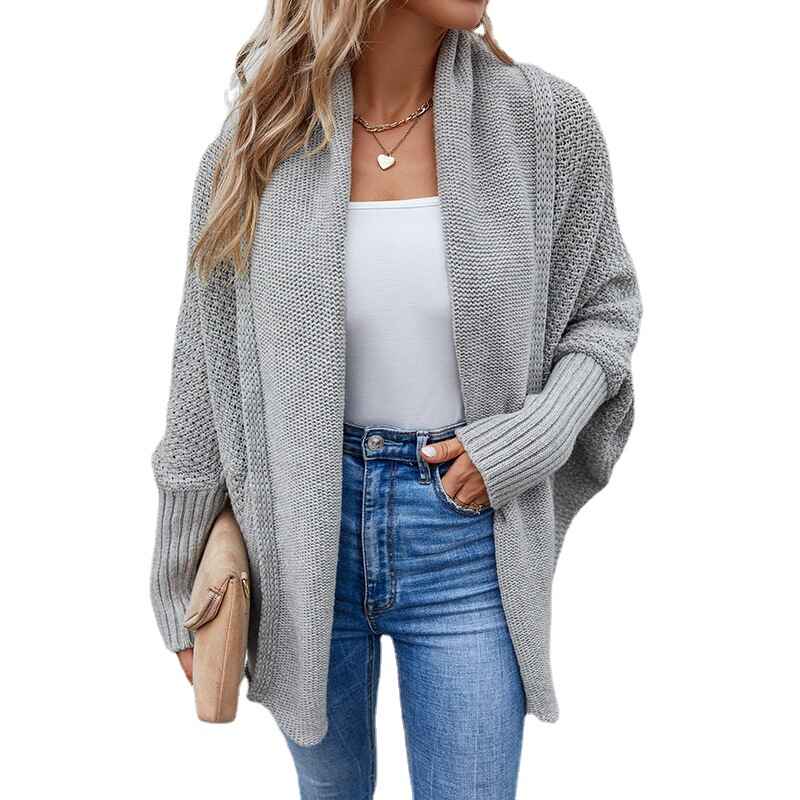 Gray-Womens-Long-Sleeve-Open-Front-Loose-Casual-Lightweight-Kimono-Cardigan-K228