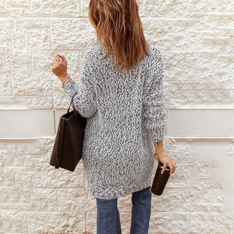 Gray-Womens-Oversized-Open-Front-Knitted-Sweater-Cardigans-Plus-Size-Long-Sleeve-Casual-Outwear-with-Pockets-K122-Back
