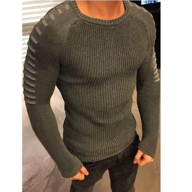 Green-Mens-Casual-Slim-Fit-Basic-Sweaters-Long-Sleeve-Knitted-Thermal-Crew-Neck-Pullover-G007