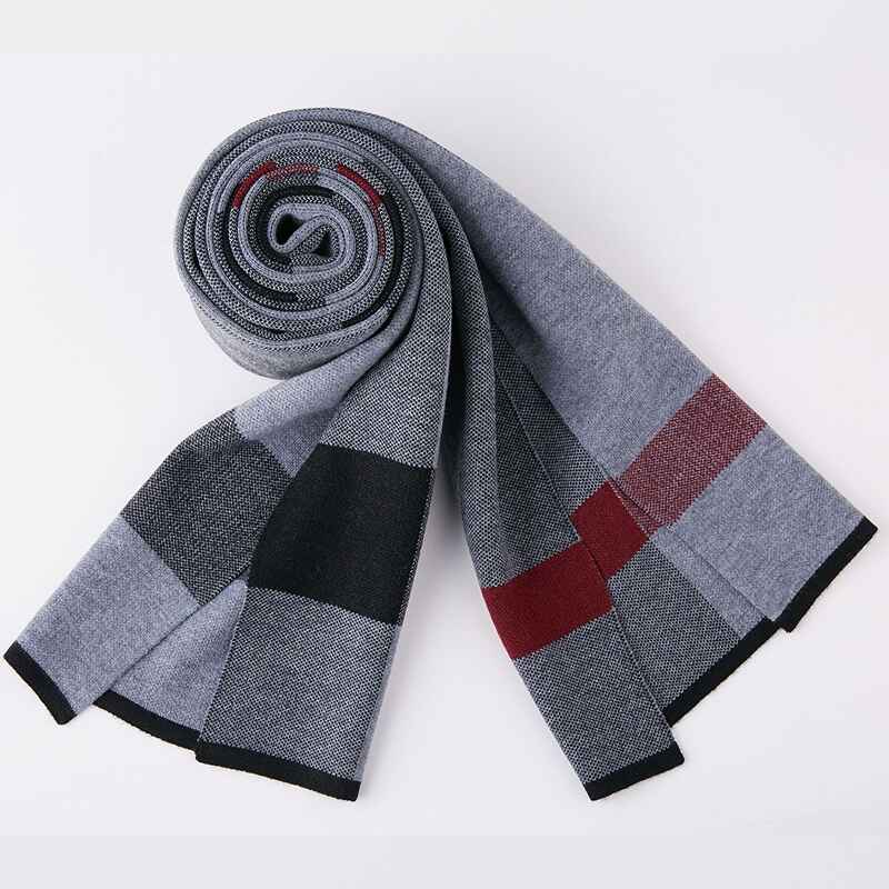    Grey-Mens-Fashion-Scarves-for-Winter-Cashmere-Feel-Scarf-for-Men-D005-Front-Detail