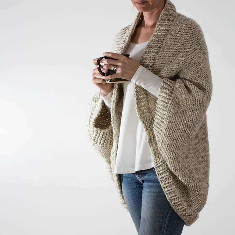 Khaki-Astylish-Womens-Open-Front-Long-Sleeve-Chunky-Knit-Cardigan-Sweaters-Loose-Outwear-Coat-K046-Side-2