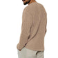 Khaki-Mens-Long-Sleeve-Soft-Touch-V-Neck-Sweater-G061-Back