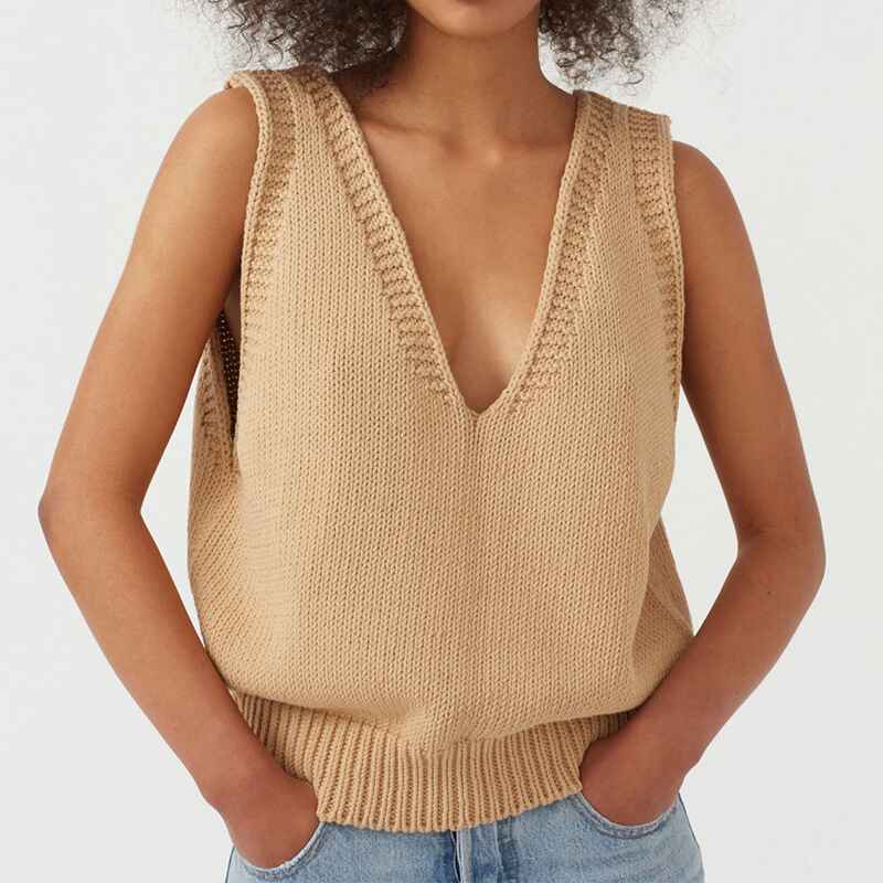 Khaki-Womens-Knit-Sweater-Vest-Women-Crop-Y2K-Sweater-Vests-V-Neck-Sleeveless-JK-Uniform-Pullover-Knitwear-Tops-K023