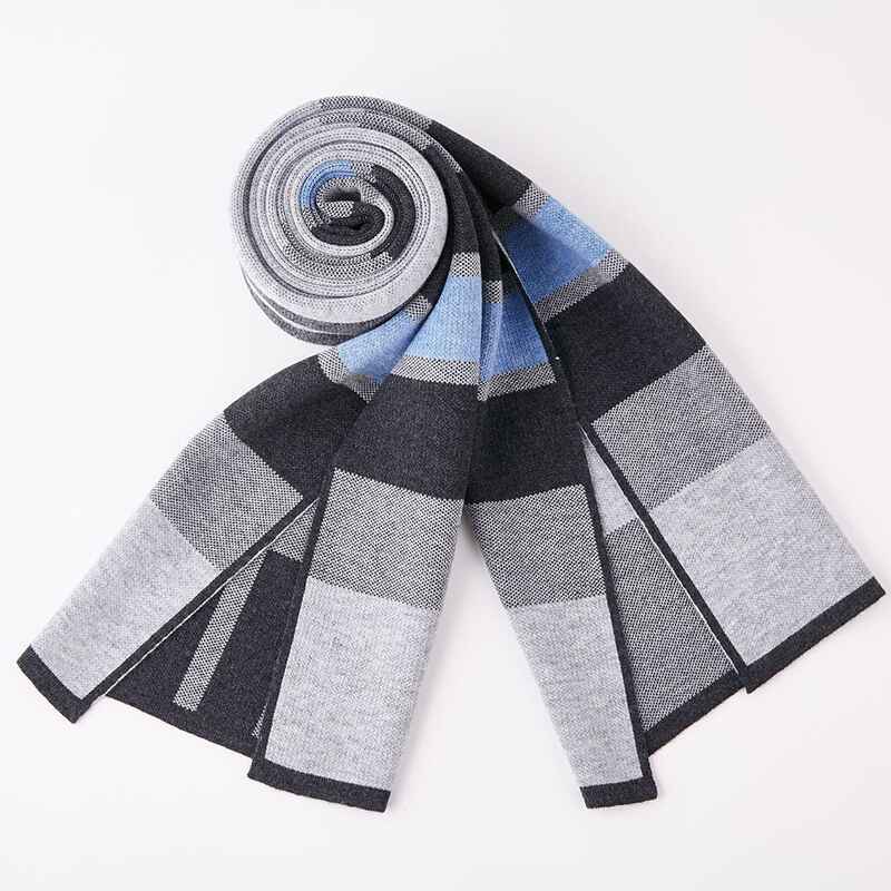     Light-Grey-Scarf-for-Men-Reversible-Elegant-Classic-Cashmere-Feel-Scarves-for-Spring-Fall-Winter-D004-Front