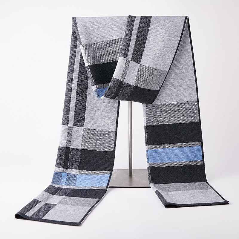     Light-Grey-Scarf-for-Men-Reversible-Elegant-Classic-Cashmere-Feel-Scarves-for-Spring-Fall-Winter-D004