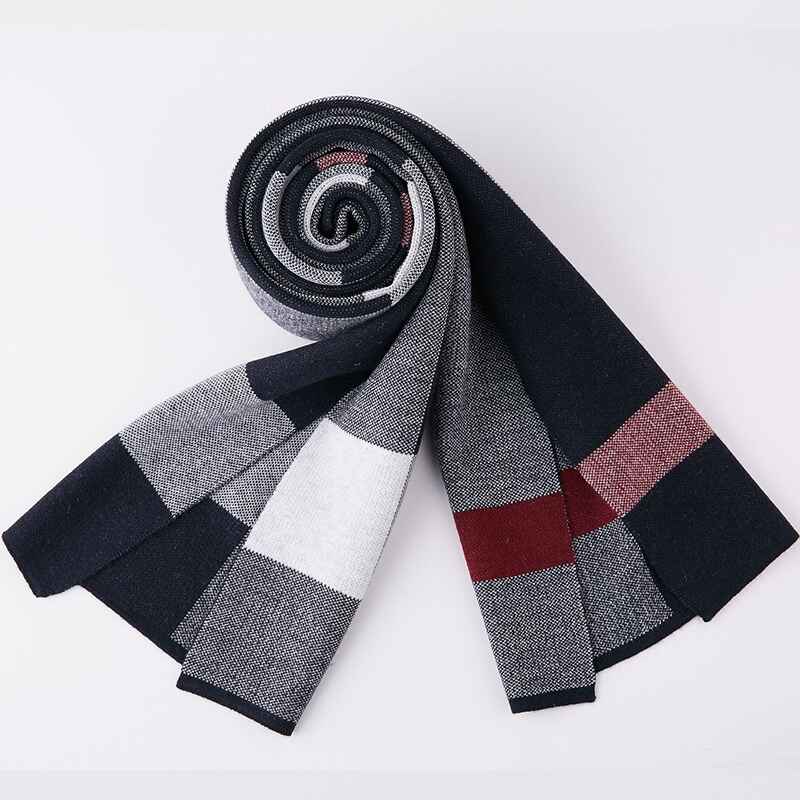    Navy-Blue-Mens-Fashion-Scarves-for-Winter-Cashmere-Feel-Scarf-for-Men-D005-Detail