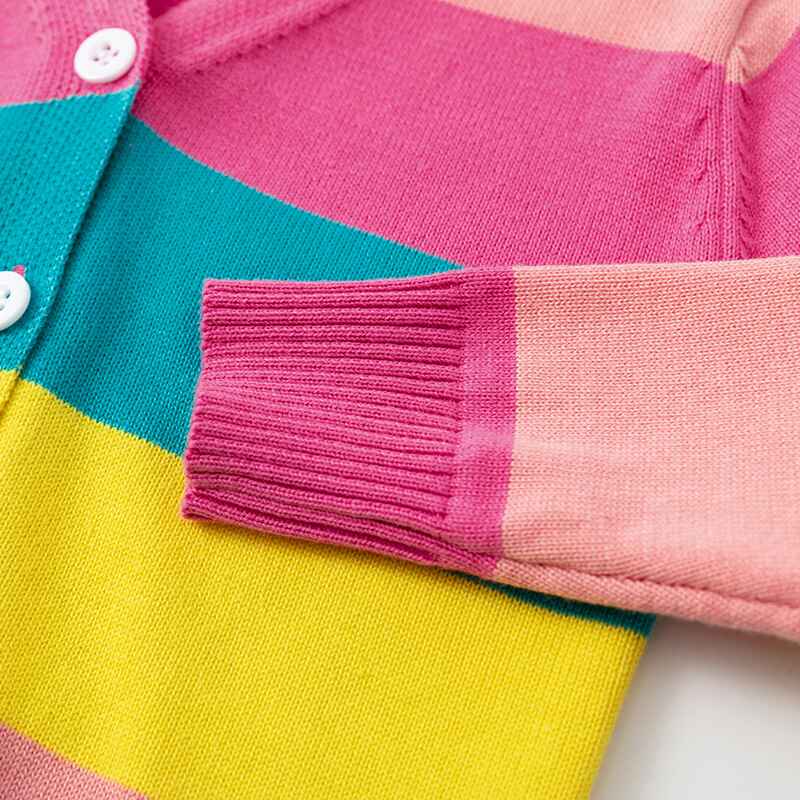 Toddler-Girls-Rainbow-Sweaters-Cardigan-Knit-Crewneck-Pullover-Tops-V014-Sleeve