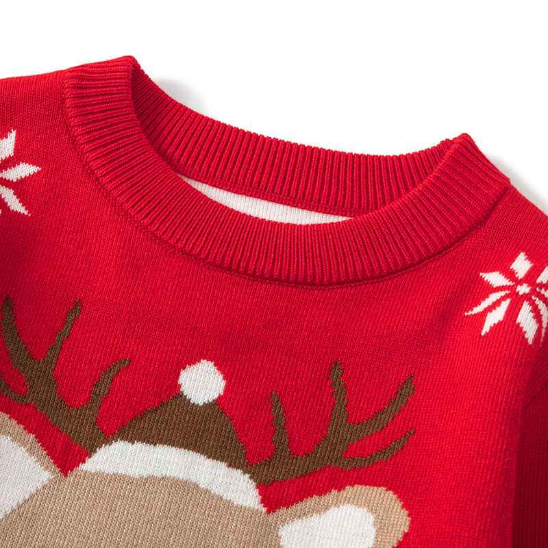 ToddlerBoyGirlChristmasSweaterKnitePulloverXmasReindeerElkSnowmanCartoonSweatshirtsTopsV047-Neck