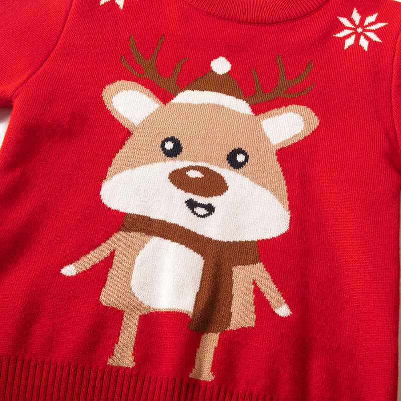 ToddlerBoyGirlChristmasSweaterKnitePulloverXmasReindeerElkSnowmanCartoonSweatshirtsTopsV047-Pattern