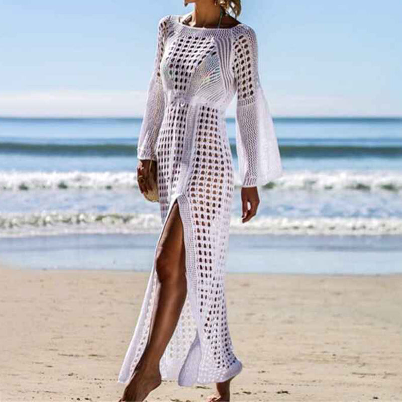 White-Womens-Crochet-Swimsuits-Cover-Up-See-Through-Bikini-Sleeveless-Split-Side-Long-Maxi-Beach-Dress