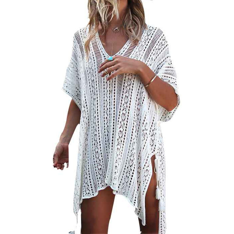 White-Womens-Summer-Swimsuit-Bikini-Beach-Swimwear-Crochet-Cover-up