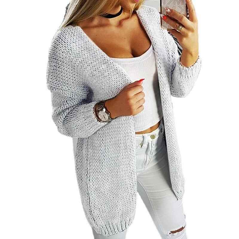     White-Womens-Winter-Fall-Casual-Open-Front-Knit-Long-Cardigans-Sweaters-Coats-K039