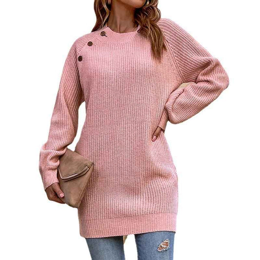 Womens-Crew-Neck-Long-Sleeve-Knit-Stretchable-Elasticity-Slim-Sweater-Bodycon-Mini-Sweater-Dress-K434