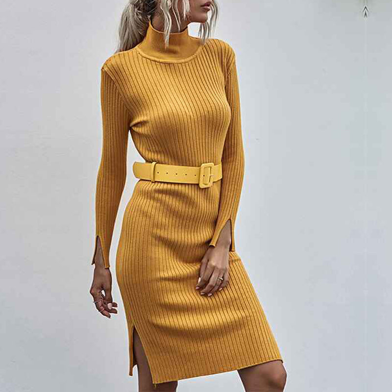 Womens-Long-Sleeve-Square-Neck-Slit-Bodycon-Sweater-Dress-Ribbed-Knit-Slim-Fit-Maxi-Long-Dress-K347