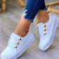 Button Decor Lace up Sneakers