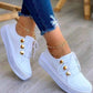 Button Decor Lace up Sneakers