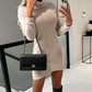 Long Sleeve Turtleneck Bodycon Dress