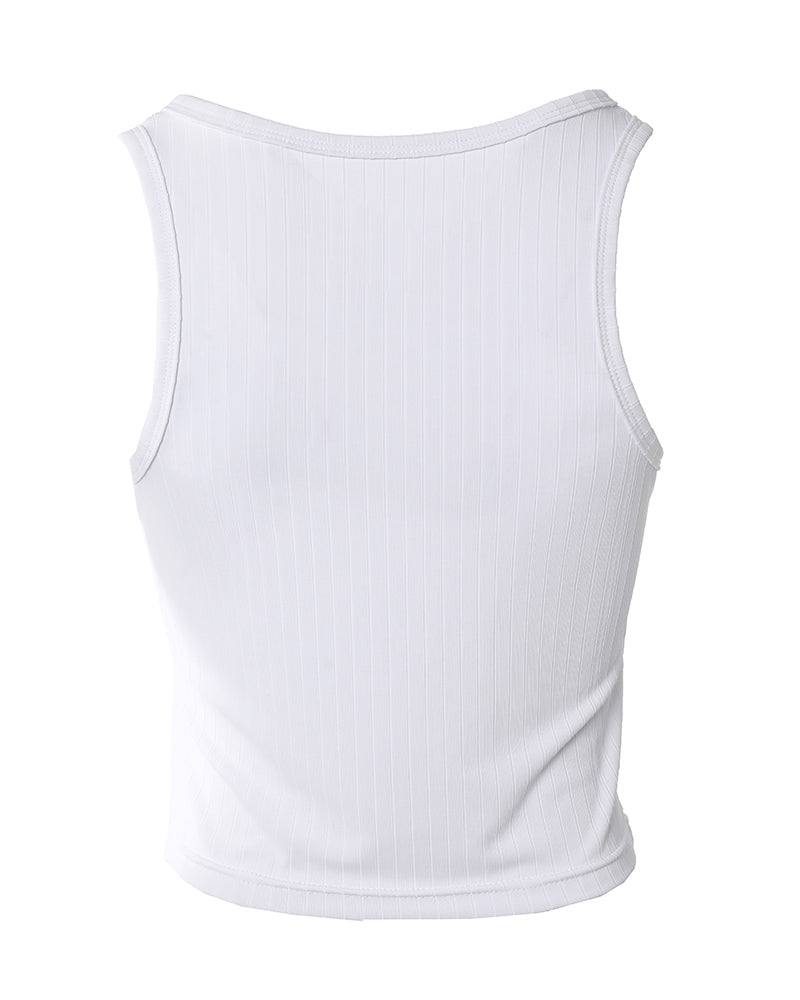 Plain Sleeveless Notch Neck Top