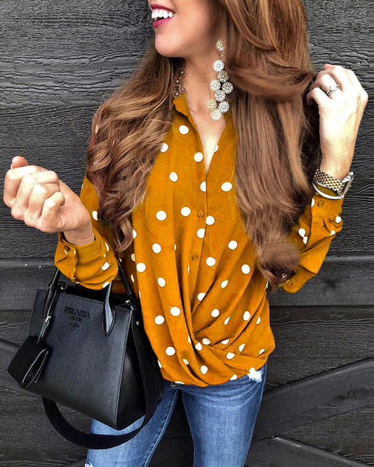 Polka Dot Button Up Top