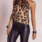 Leopard Print Sleeveless Halter Top