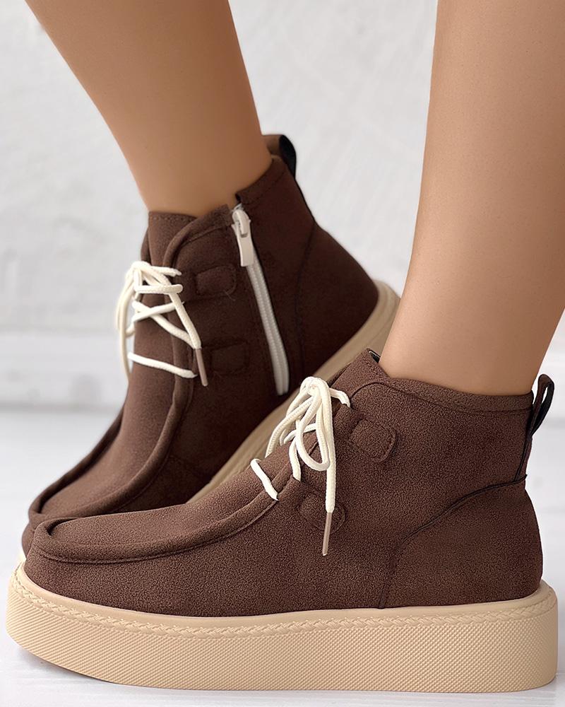 Lace up Platform Ankle Boots