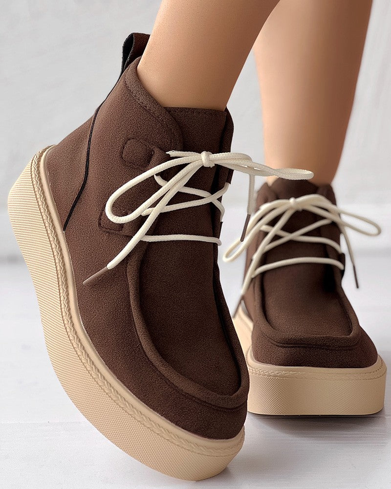 Lace up Platform Ankle Boots