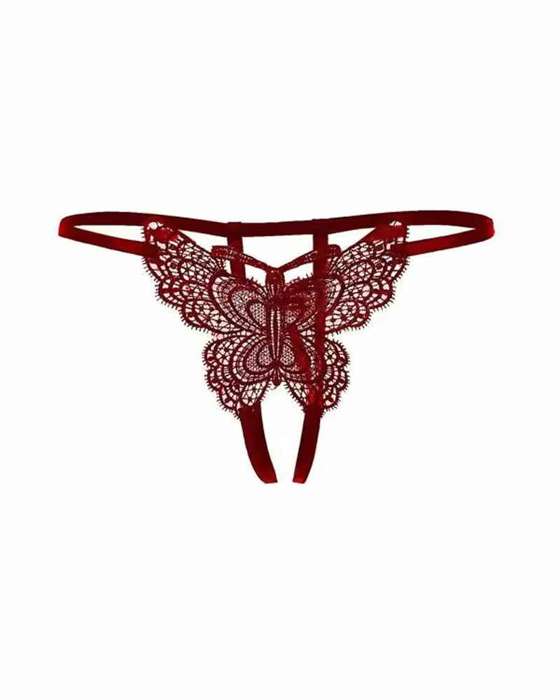 Lace Butterfly Crotchless Panty