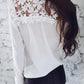 Sexy Flare Sleeve Lace Patchwork Blouse