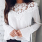 Sexy Flare Sleeve Lace Patchwork Blouse