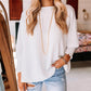 Plain Shirred Detail Casual Top