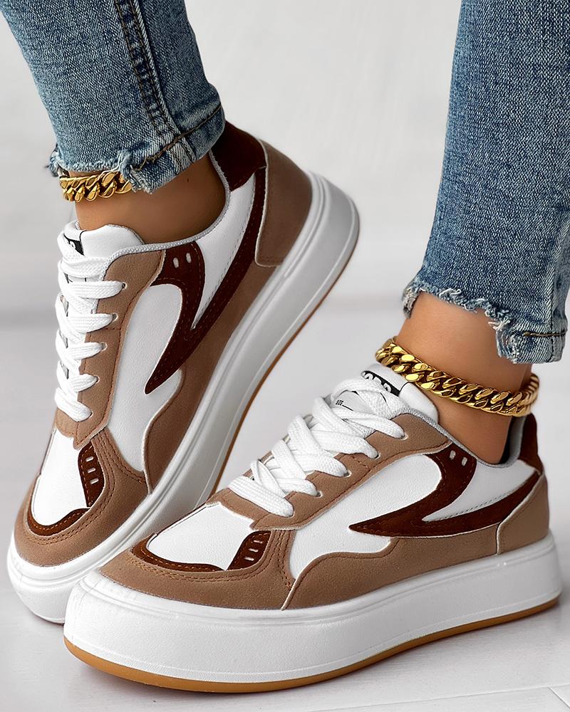 Lace up Platform Casual Sneakers